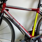 Shiny reflective tape on my bike during the day
