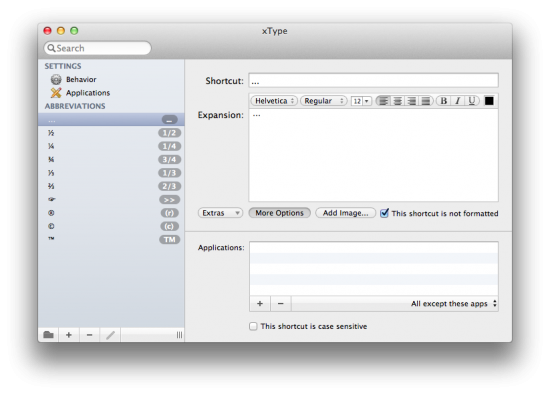 xType screen shot